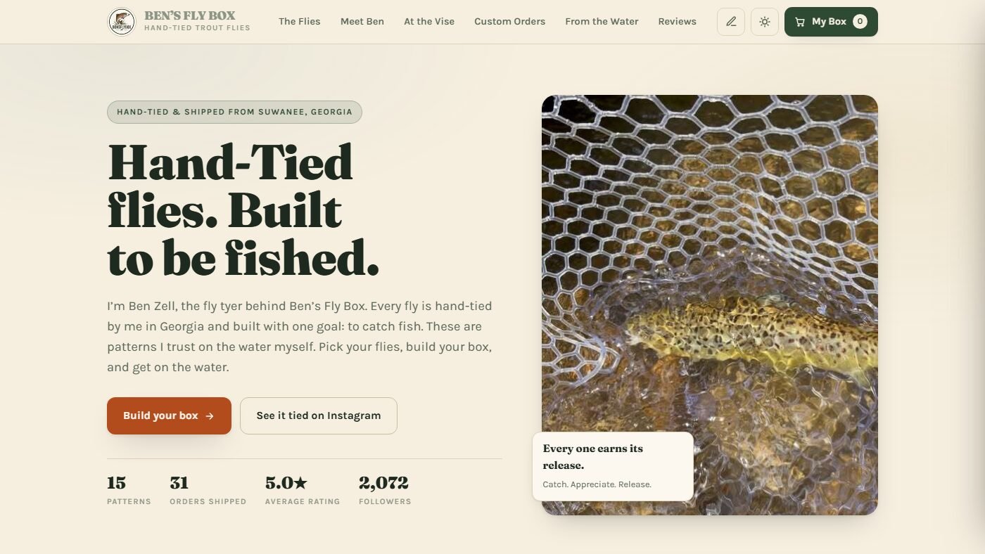 Ben&rsquo;s Fly Box online store built by ETC Business Systems
